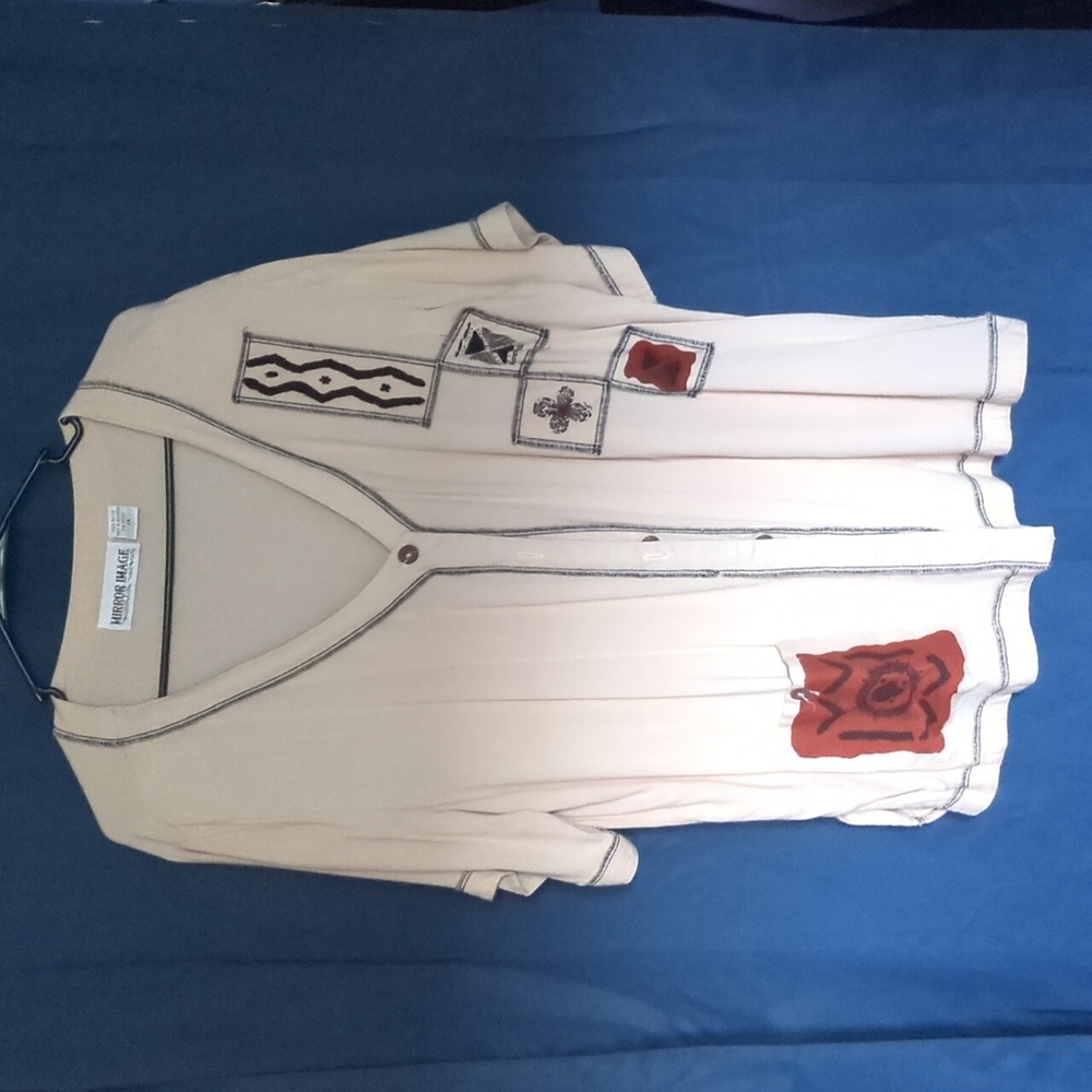Mirror Image XL Boho Ivory Buttoned shirt